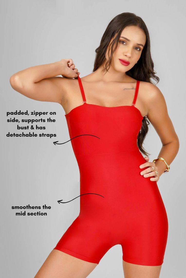 Red Sculpt Backless Jumper