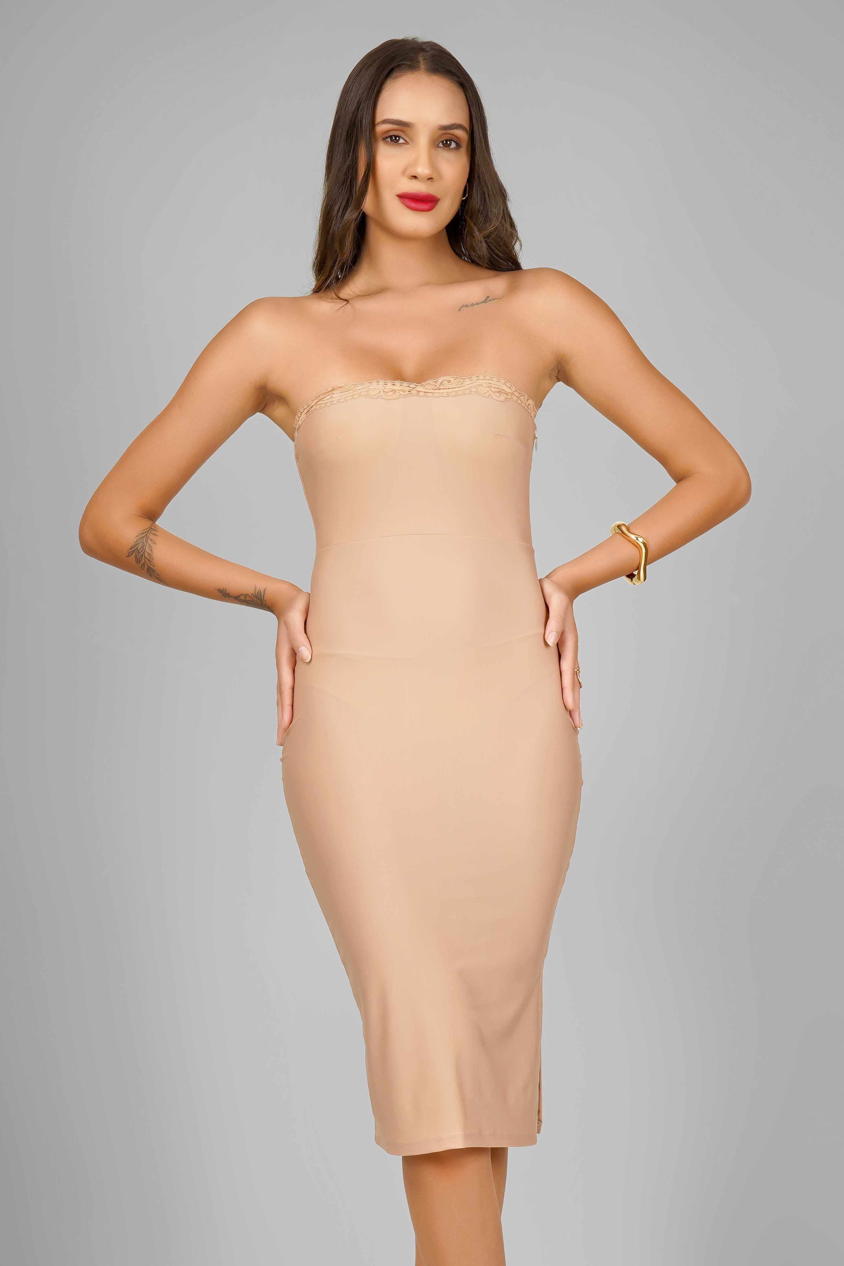 Strapless Sculpt Lace Dress