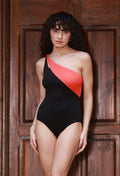 One shoulder Fiery Orange Swimsuit